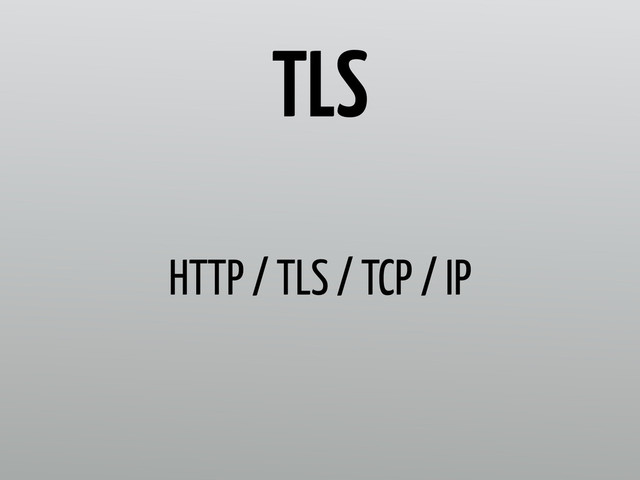 HTTP / TLS / TCP / IP
TLS
