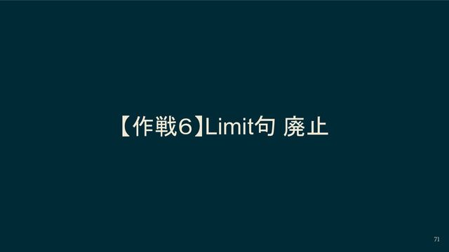 【作戦６】Limit句 廃止
71
