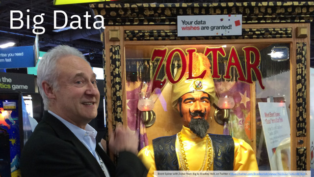Brent Spiner with Zoltar from Big by Bradley Holt, on Twitter .
Big Data
