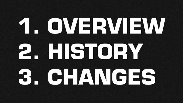 1. OVERVIEW
2. HISTORY
3. CHANGES
