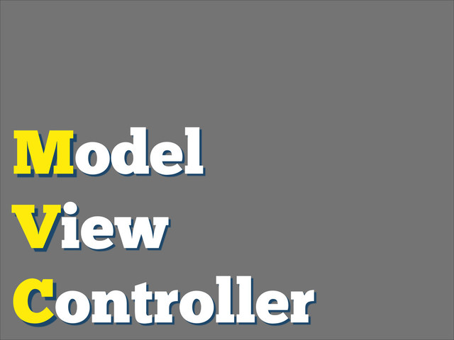 Model
View
Controller
