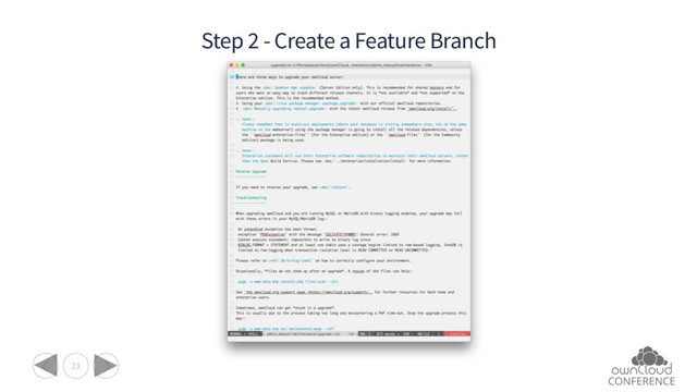 23
Step 2 - Create a Feature Branch
