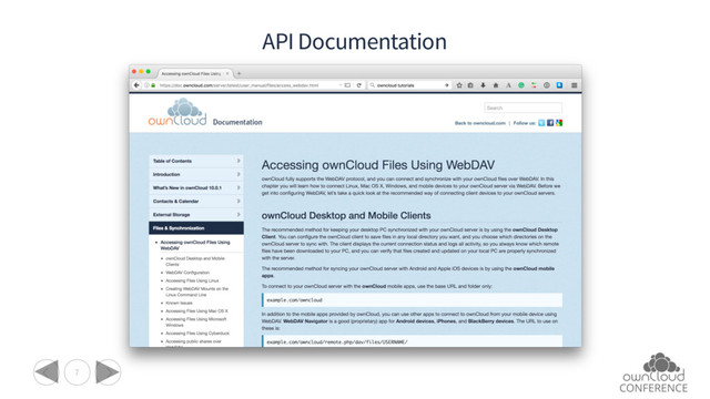 7
API Documentation
