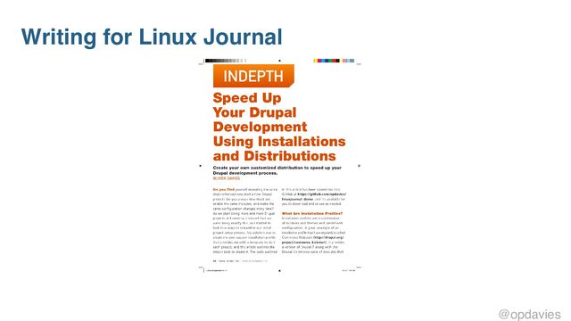 Writing for Linux Journal
@opdavies
