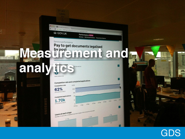 Measurement and
analytics
GDS
