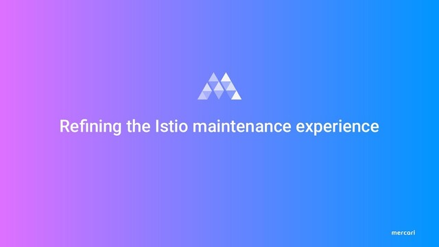 Reﬁning the Istio maintenance experience

