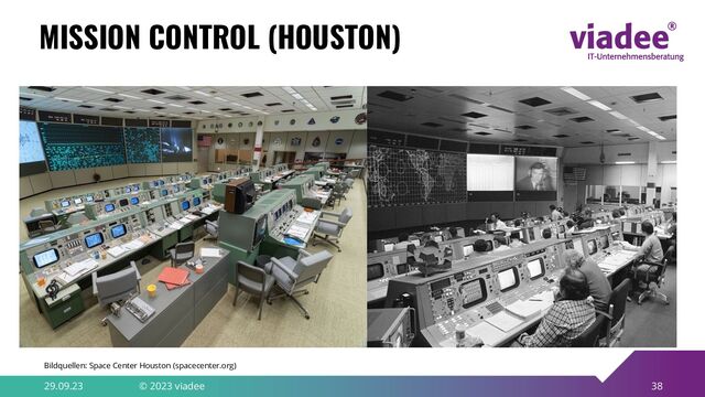 38
MISSION CONTROL (HOUSTON)
29.09.23 © 2023 viadee
Bildquellen: Space Center Houston (spacecenter.org)

