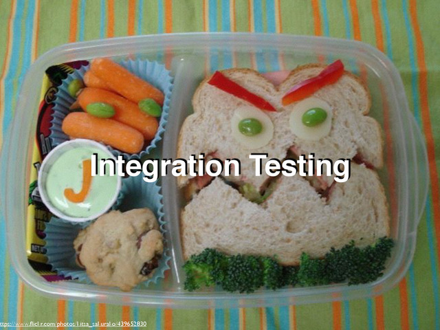 Integration Testing
ttps://www.ﬂickr.com/photos/kitsa_sakurako/439652830
