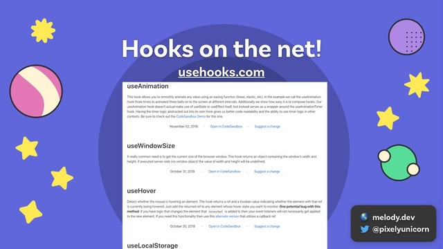 Hooks on the net!
usehooks.com
