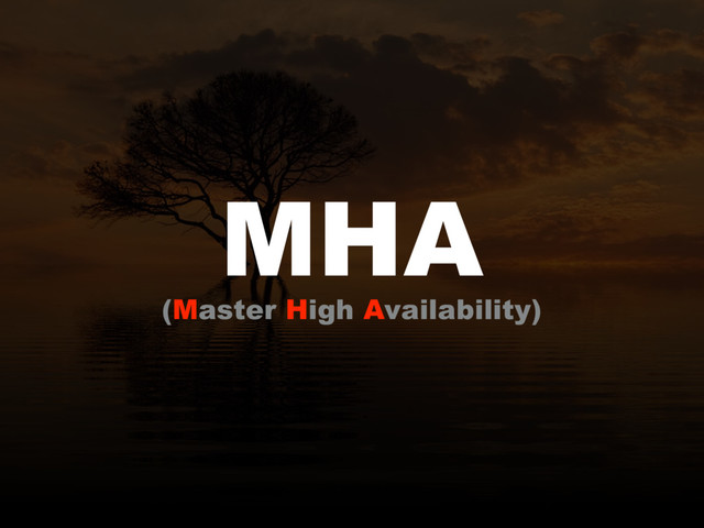 MHA
(Master High Availability)
