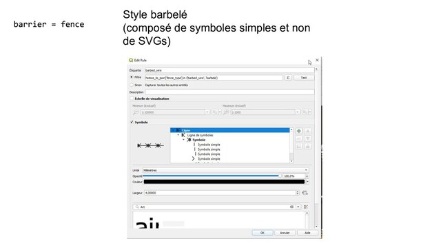 Style barbelé
(composé de symboles simples et non
de SVGs)
