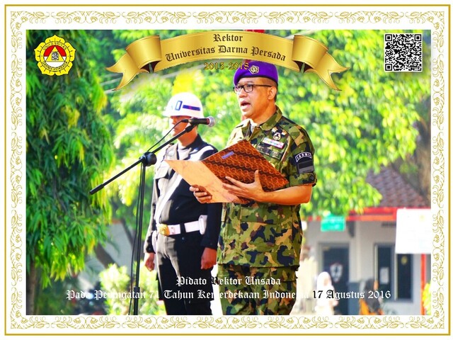 Pidato Rektor Unsada
Pada Peringatan 71 Tahun Kemerdekaan Indonesia 17 Agustus 2016
