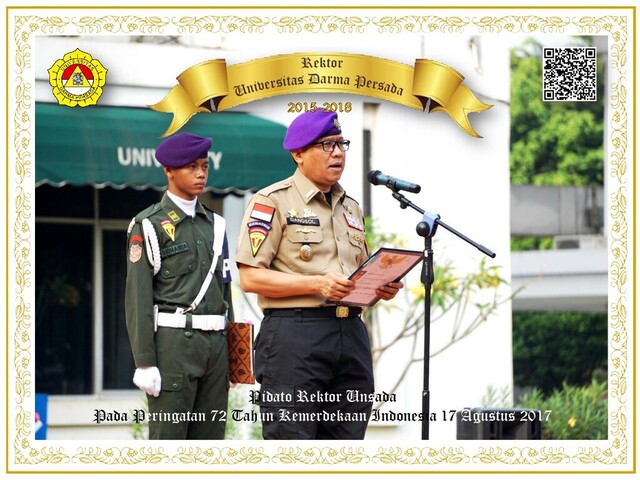 Pidato Rektor Unsada
Pada Peringatan 72 Tahun Kemerdekaan Indonesia 17 Agustus 2017
