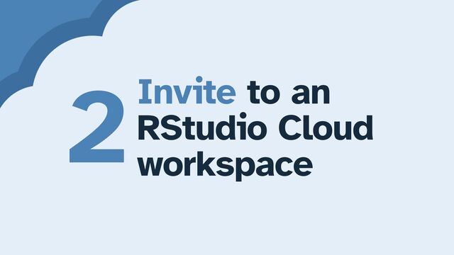 Invite to an


RStudio Cloud


workspace
2
