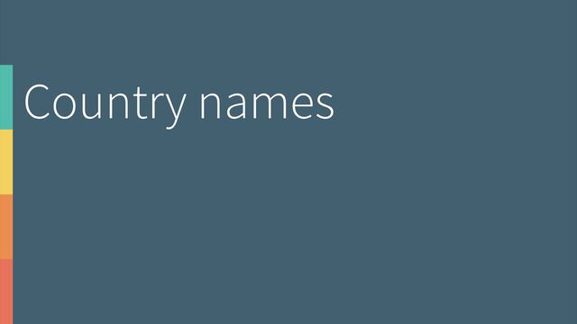 Country names
