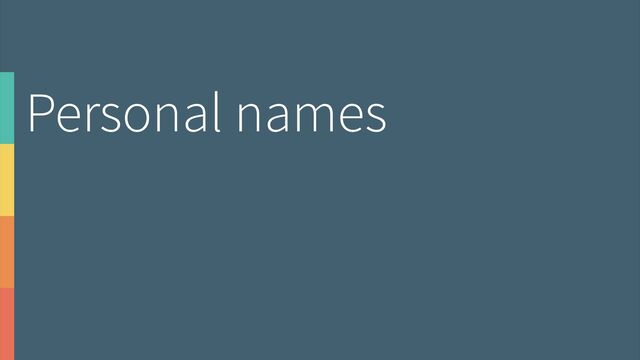 Personal names



