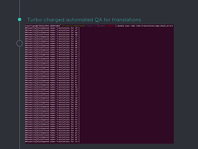 Turbo-charged automated QA for translations
