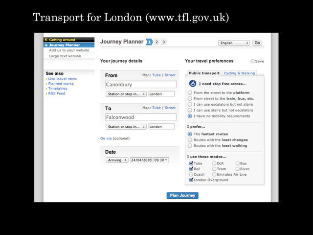Transport for London (www.tfl.gov.uk)
