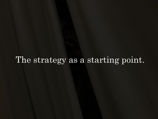 The strategy as a starting point.
