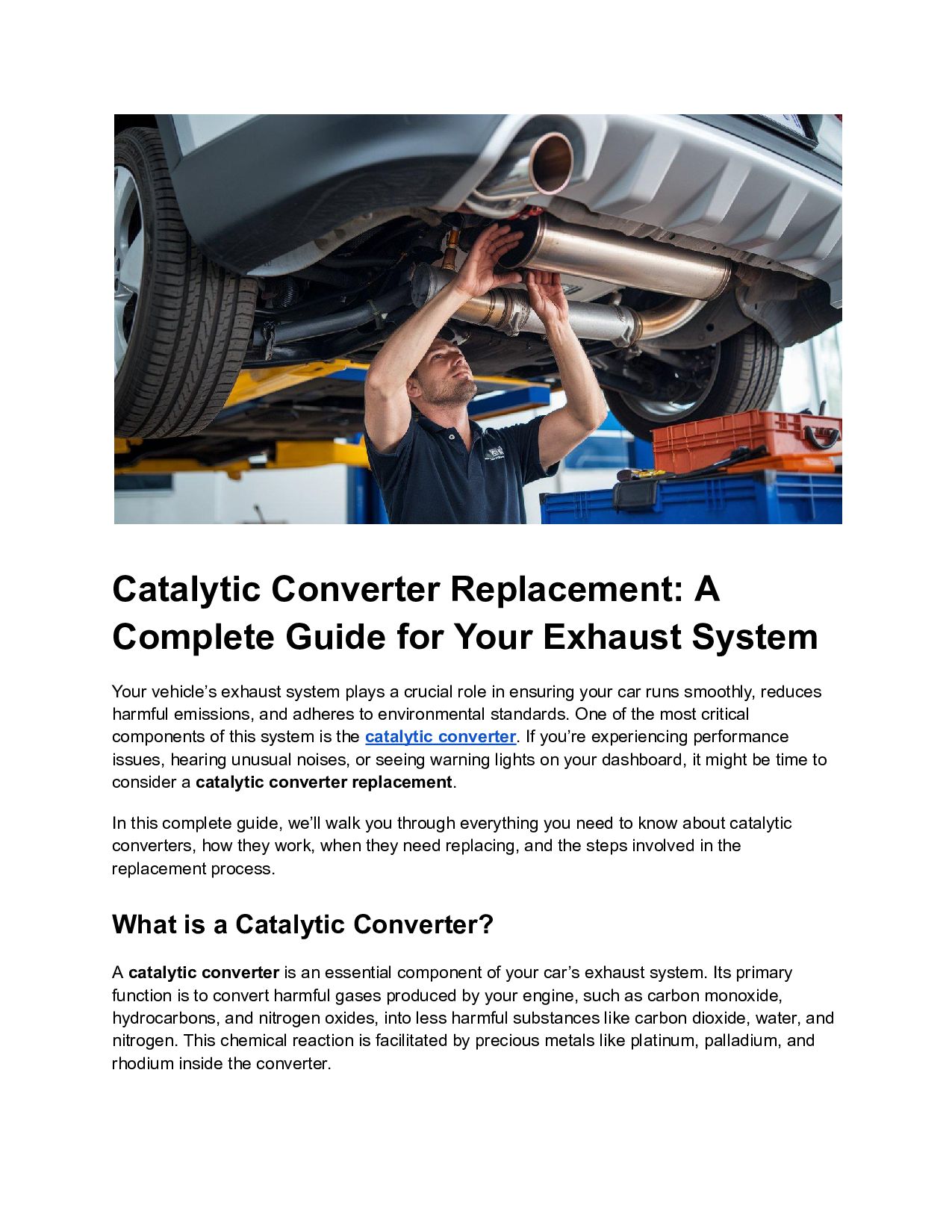 Catalytic Converter Replacement A Complete Guide for Your Exhaust
