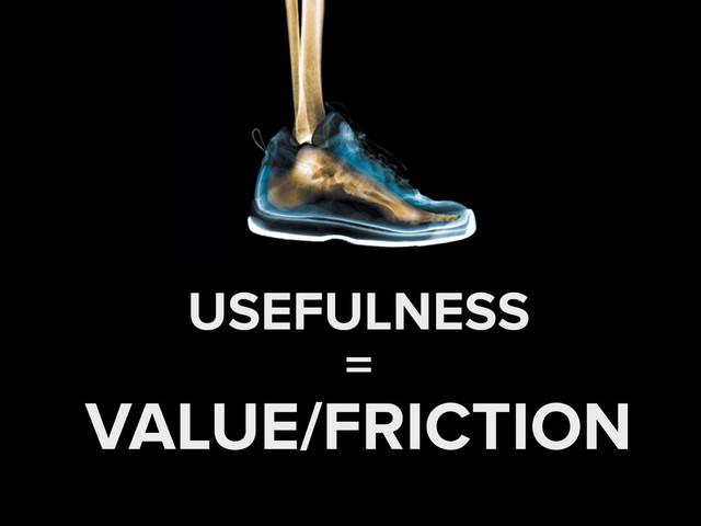 USEFULNESS
=
VALUE/FRICTION

