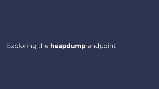 Exploring the heapdump endpoint
