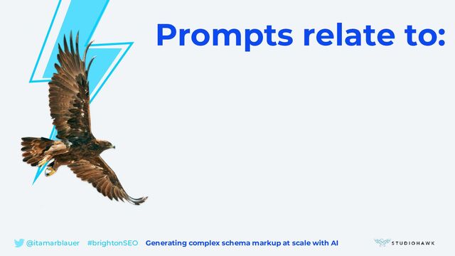 Prompts relate to:
@itamarblauer #brightonSEO Generating complex schema markup at scale with AI
