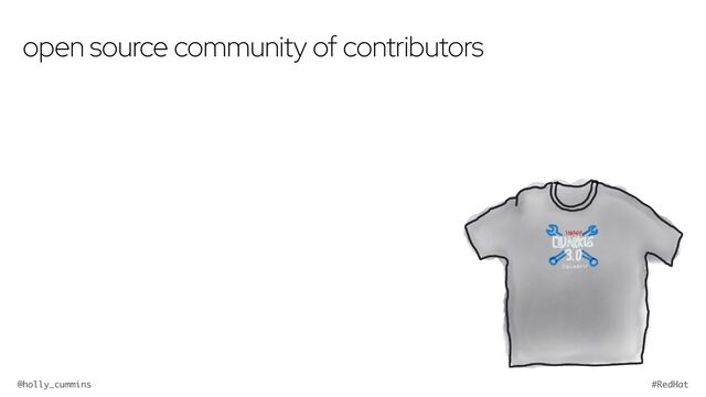 @holly_cummins #RedHat
open source community of contributors
