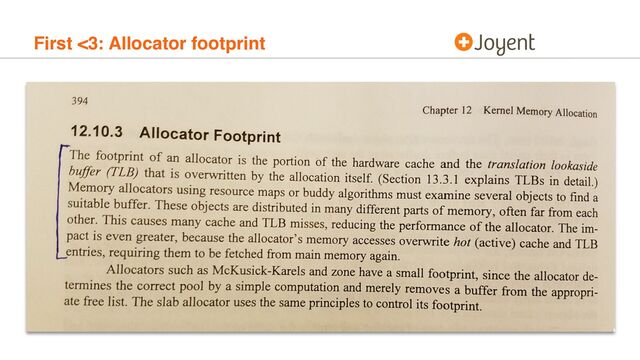 First <3: Allocator footprint
