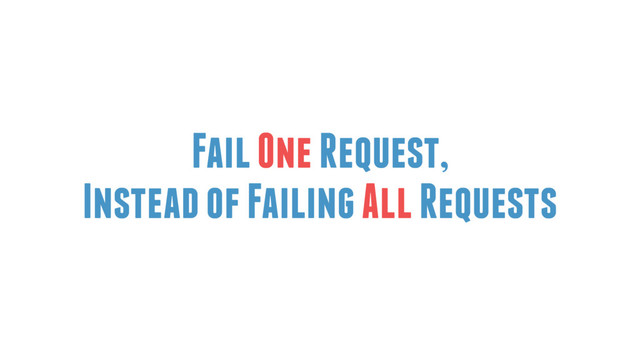 Fail One Request,
Instead of Failing All Requests

