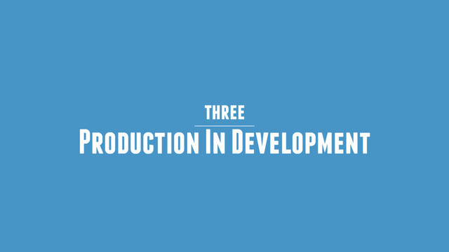 three
Production In Development
