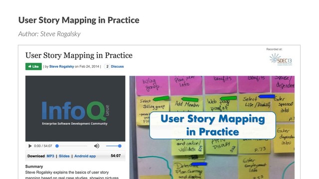 User Story Mapping in Practice
Author: Steve Rogalsky
