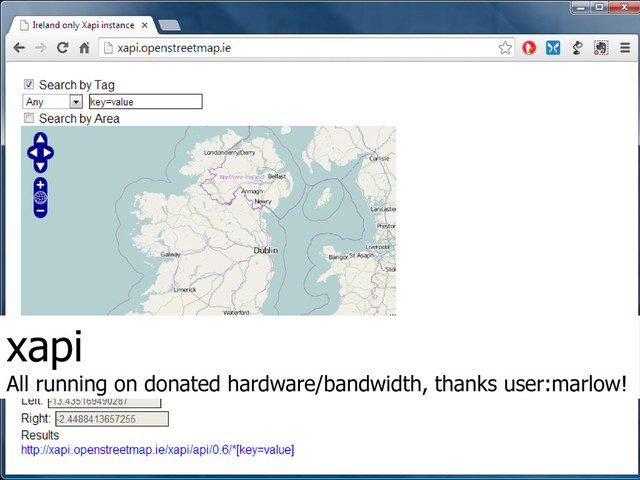 xapi
All running on donated hardware/bandwidth, thanks user:marlow!
