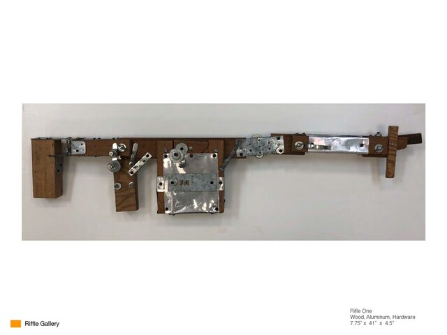 Riﬂe One
Wood, Aluminum, Hardware
7.75” x 41” x 4.5”
Riﬄe Gallery
