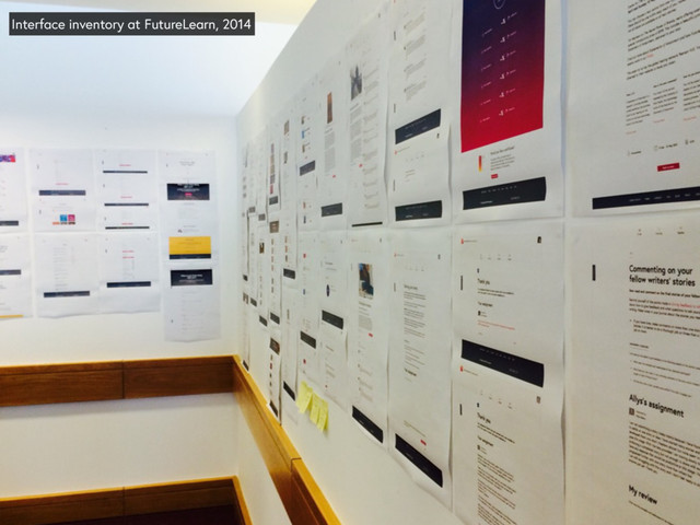 Interface inventory at FutureLearn, 2014
