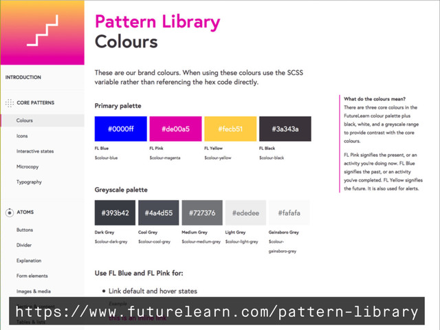 https://www.futurelearn.com/pattern-library
