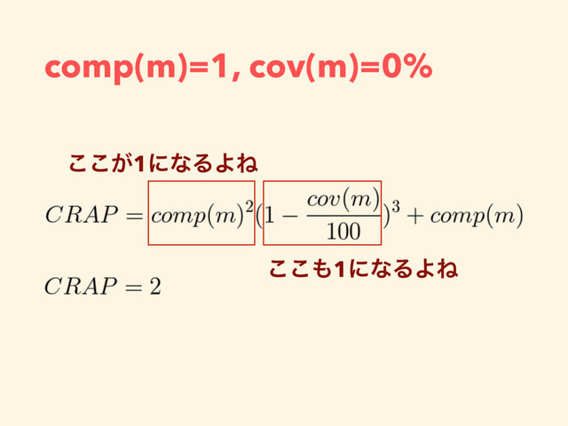 comp(m)=1, cov(m)=0%
͕͜͜1ʹͳΔΑͶ
͜͜΋1ʹͳΔΑͶ

