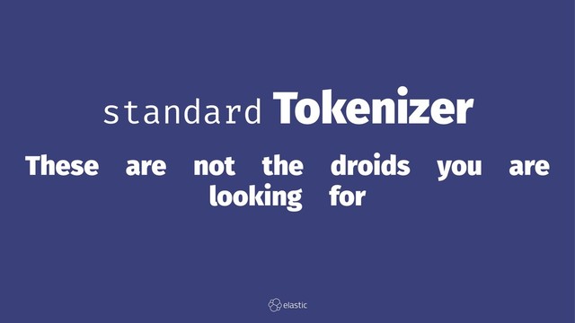 standard Tokenizer
These̴are̴not̴the̴droids̴you̴are̴
looking̴for
