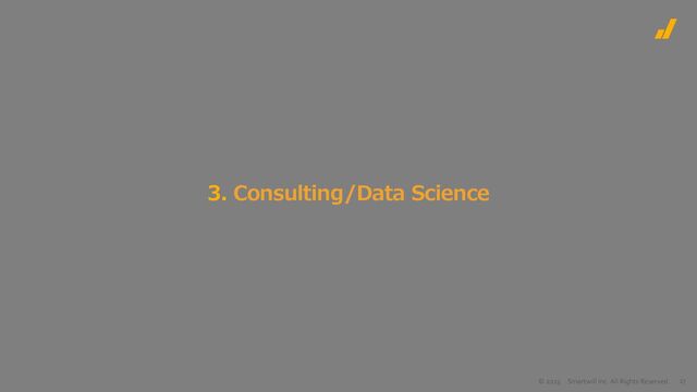 © 2023 Smartwill Inc. All Rights Reserved. 17
3. Consulting/Data Science
