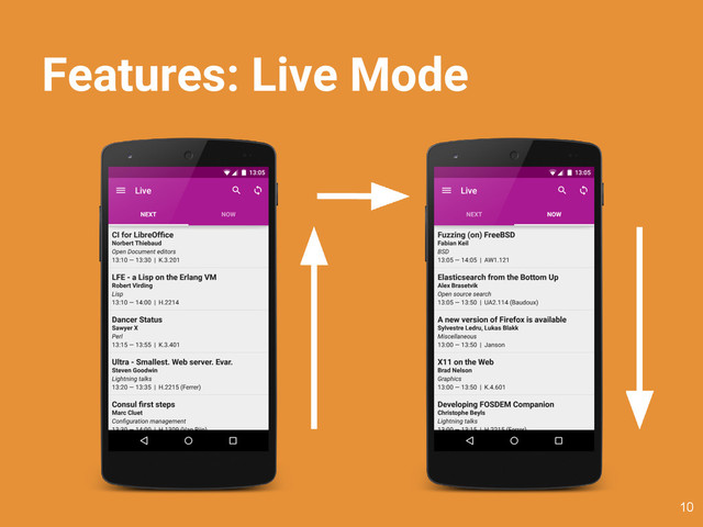 Features: Live Mode
10
