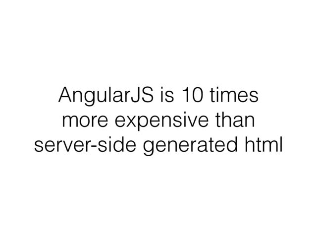 AngularJS is 10 times
more expensive than
server-side generated html
