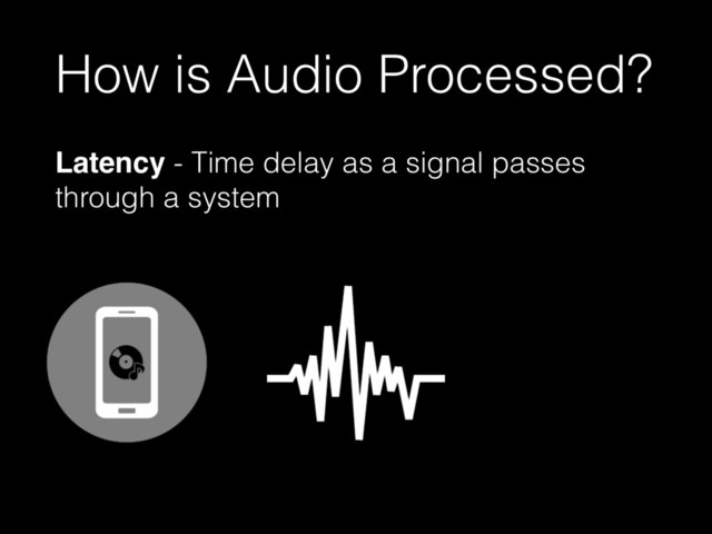 Latency - Time delay as a signal passes
through a system
How is Audio Processed?
