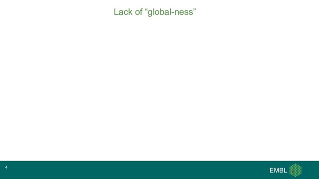 Lack of “global-ness”
4
