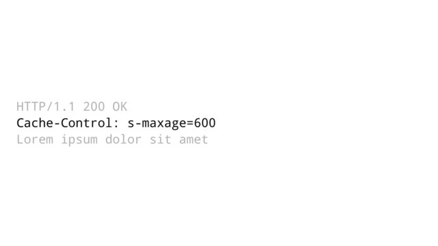HTTP/1.1 200 OK
Cache-Control: s-maxage=600
Lorem ipsum dolor sit amet
