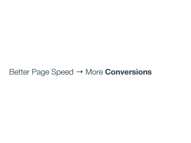 Better Page Speed → More Conversions

