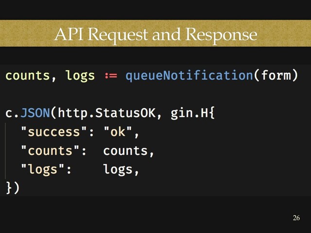 API Request and Response
26
