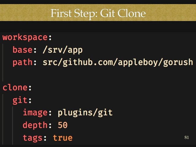 First Step: Git Clone
81
