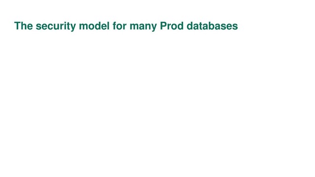 The security model for many Prod databases
