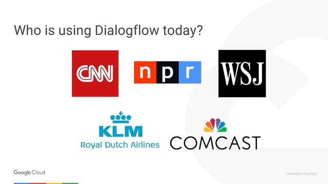Confidential & Proprietary
Who is using Dialogflow today?
