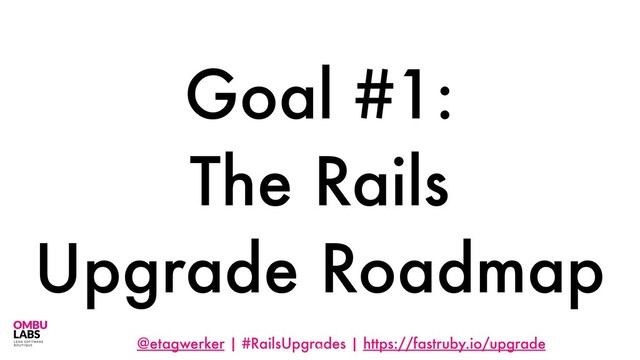 @etagwerker | #RailsUpgrades | https://fastruby.io/upgrade
Goal #1:
The Rails
Upgrade Roadmap
8
